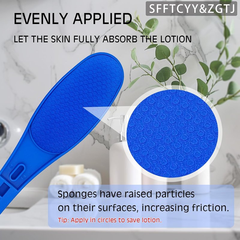 Back Scratcher & Lotion Applicator - Long Handled Sponge for Seniors | Daily Living Aid