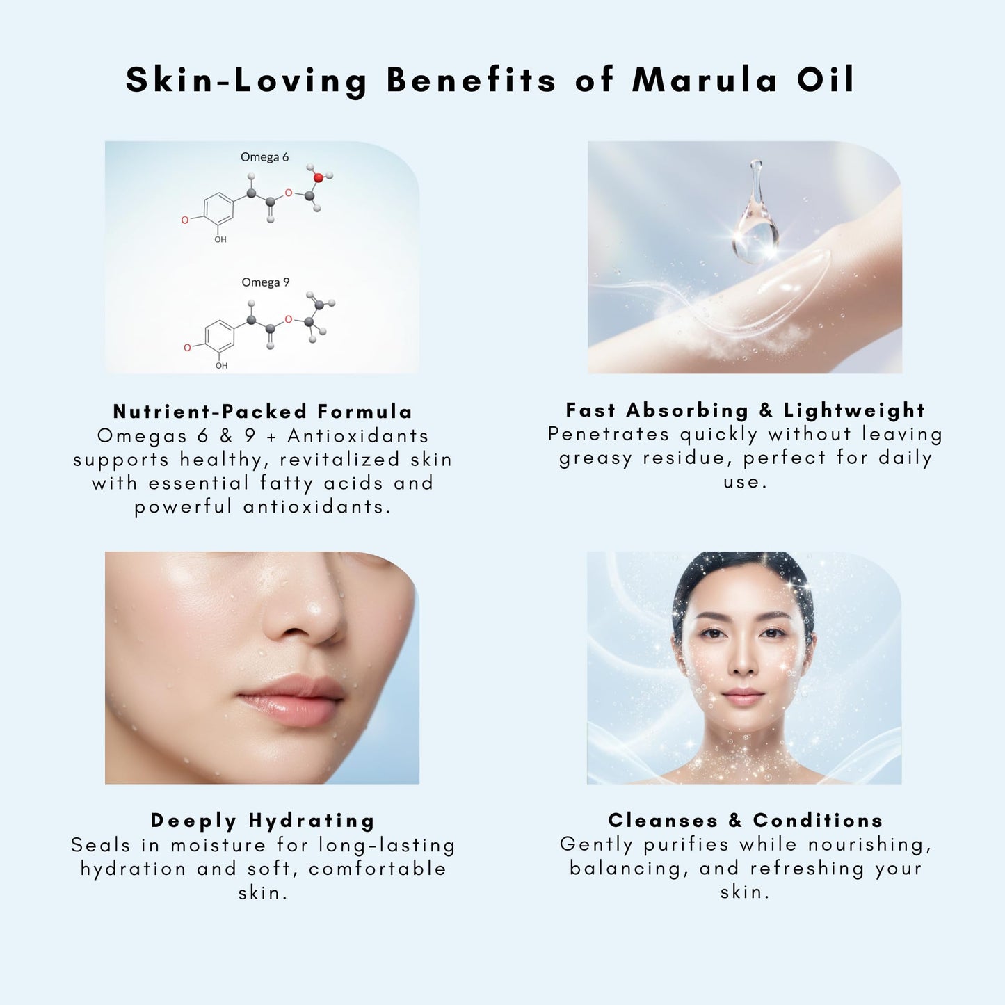 Olivia Care Flawless Essential Facial Oil 100% Natural. Stabilize & Retain Moisture (Marula)