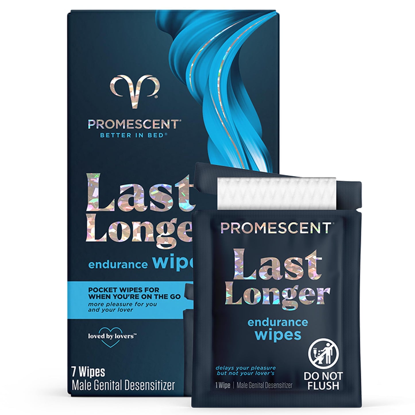 Promescent Delay Wipes Sexual Enhancer for Men to Last Longer in Bed, Extended Climax Control with Benzocaine for Male Genital Desensitizing - Increase Duration (7 Count)