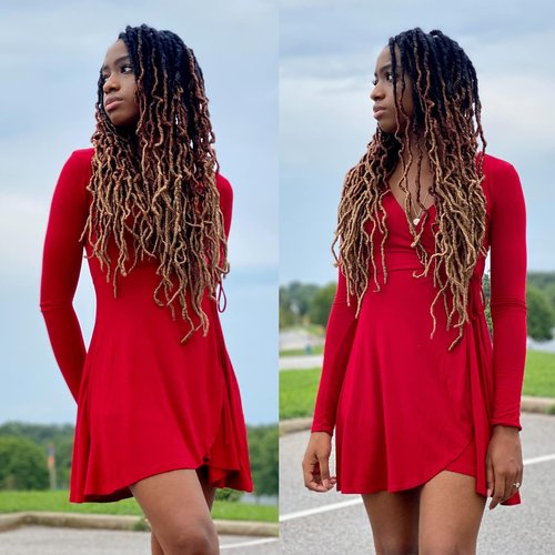 ZRQ 24 Inch New Faux Locs Hair 7 Packs 126Strands Pre-looped Messy Soft Locs Crochet Hair Synthetic Curly Wavy Distressed Faux Locs Hair Goddess Locs Braiding Hair Extensions (24 Inch, 1B/30/27#)