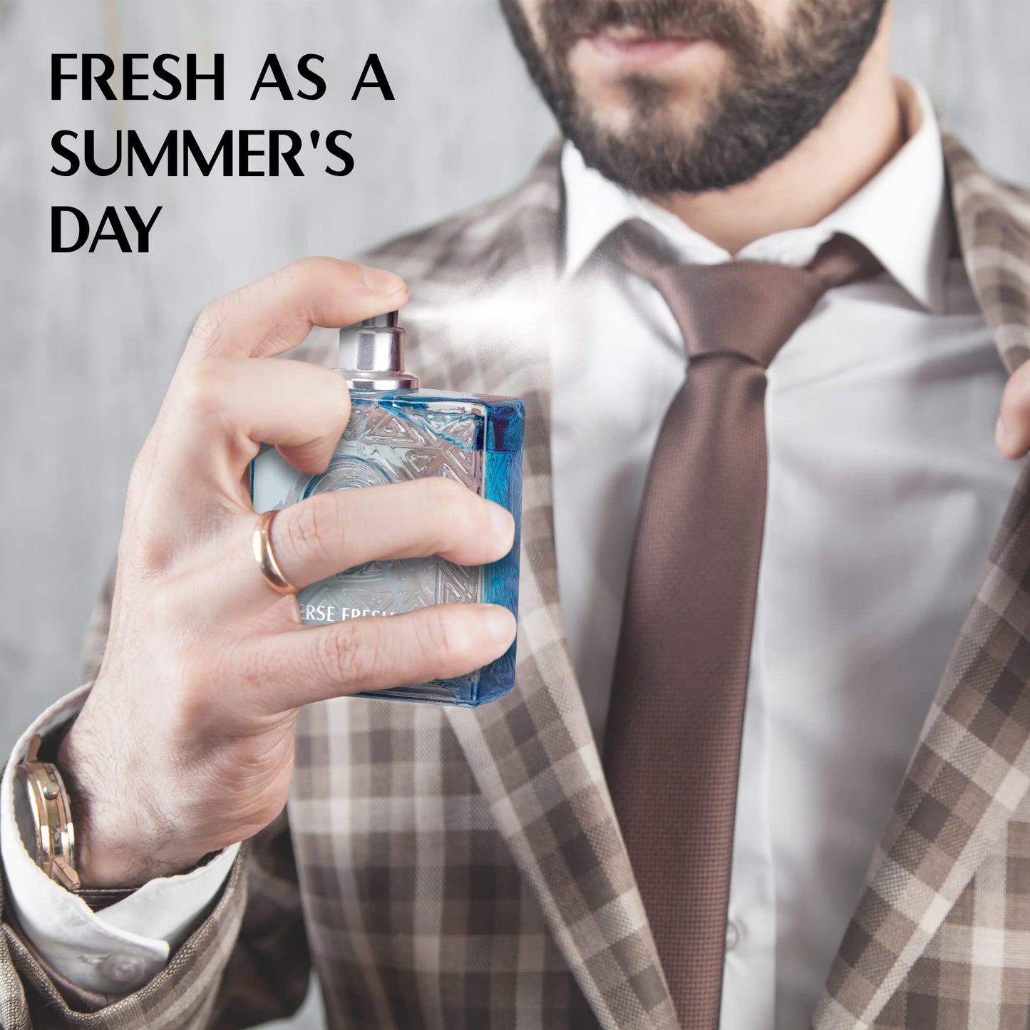 NovoGlow Verse Fresh for Men - 3.4 Fl Oz Eau De Parfum Spray for Men - Long Lasting Citrusy Floral & Woodsy Fragrance Smell Fresh All Day Long Gift for Men for All Occasions