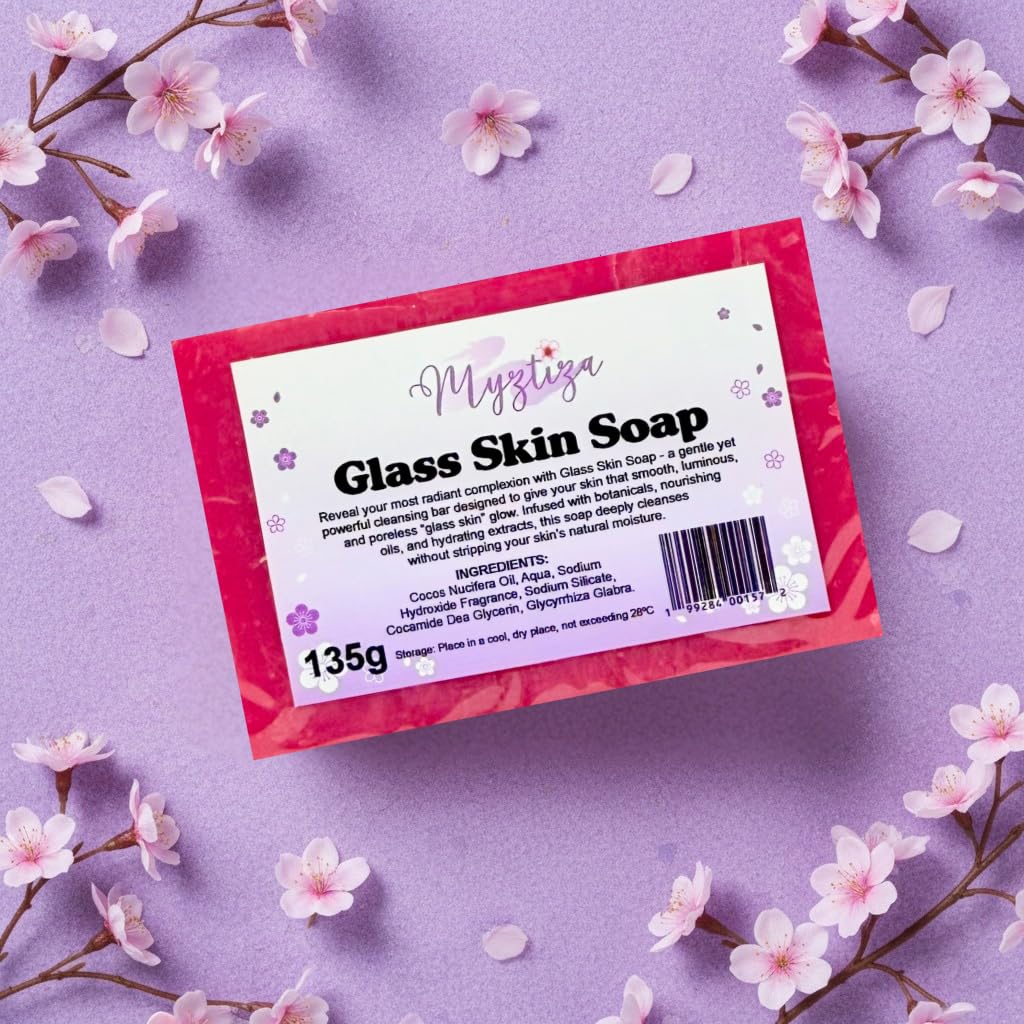 Myztiza Glass Skin Face Set featuring the Glass Skin Soap 135 GM , Toner 60 ML, Serum 30 ML, and Moisturizing Cream with SPF 30 ++ 25 GM: Achieve Radiant, Hydrated, & Glass-Like Skin