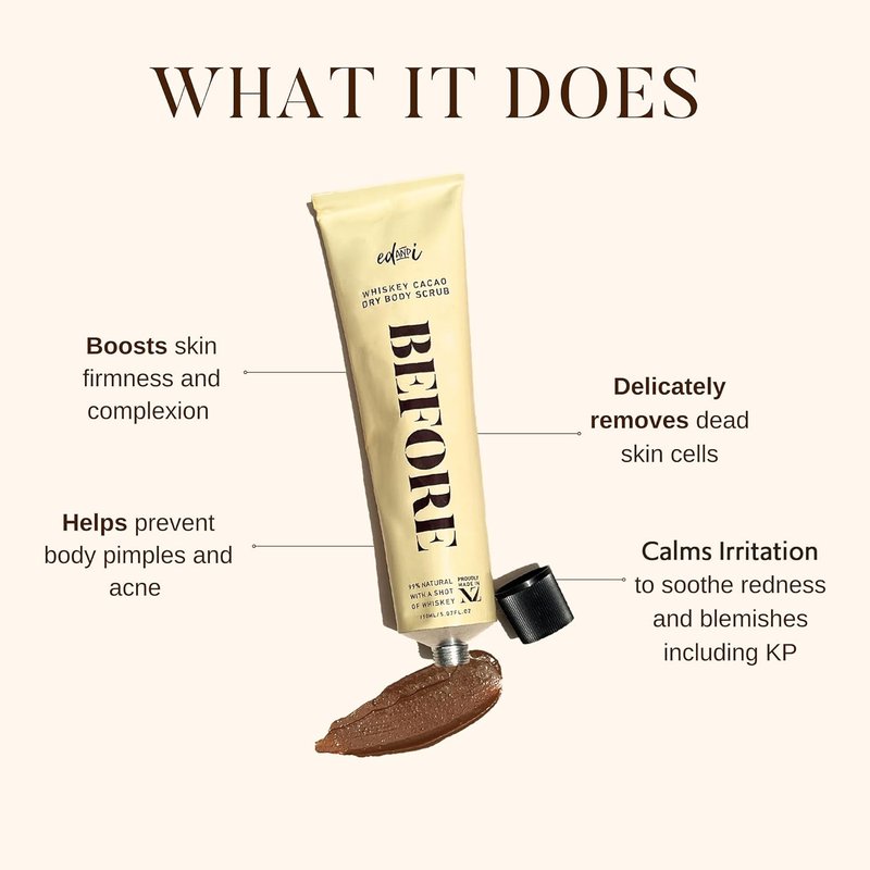 Whiskey Cacao Body Scrub - Exfoliating Dry Skin Treatment with Nourishing Oils | 5.07 oz