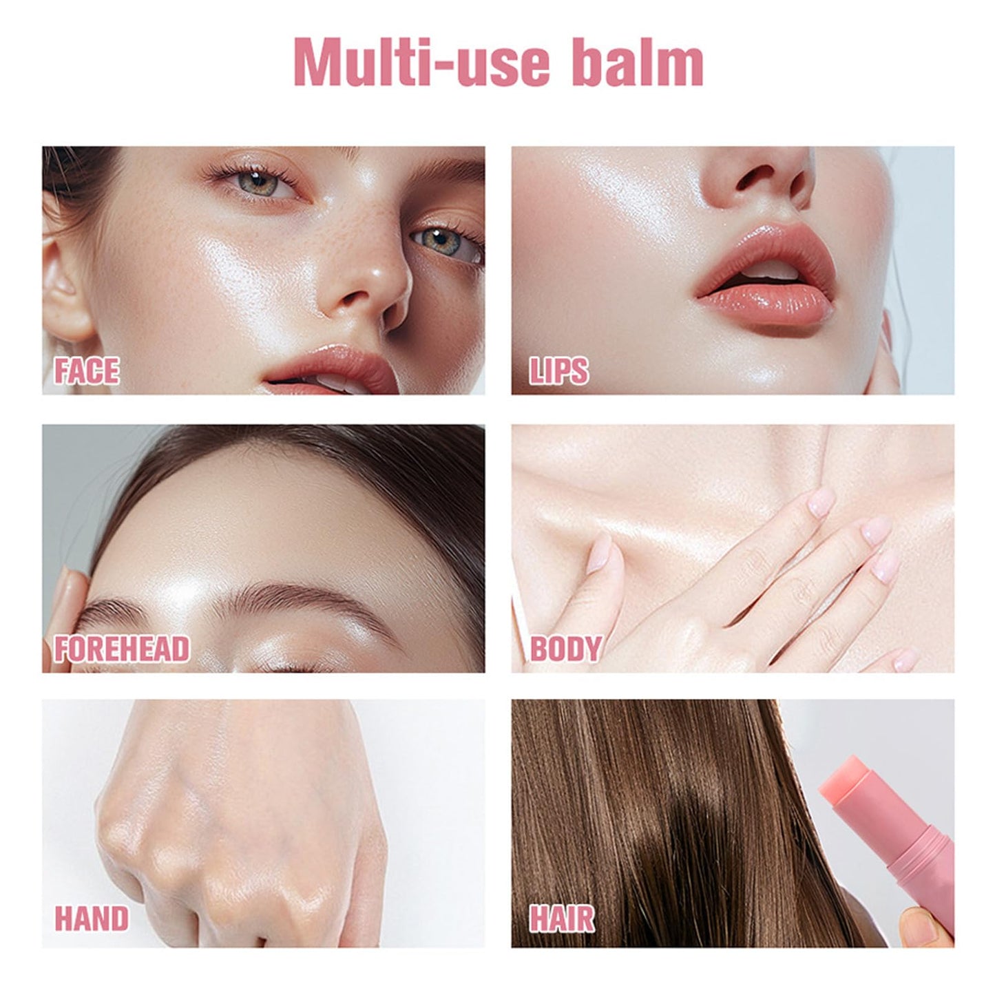 LuckNest 2Pcs Hydrating Multi Eye & Lip Balm Firming Under Eye Balm Stick Make Up Base, Reduce Wrinkle Vegan & Cruelty-Free