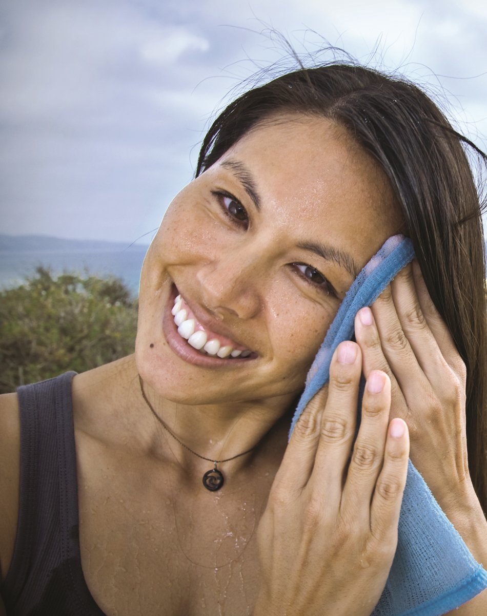 Lunatec® Self-Cleaning Washcloth. A Camping & Travel Essential. Quick Drying, Light Exfoliator, Odor-Free & Lathers Great. (Blue 2pack)