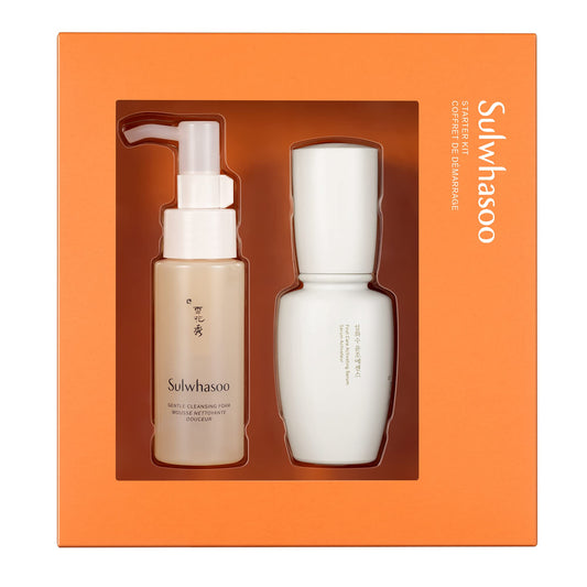 Sulwhasoo First Care Starter Kit: First Care Activating Serum Baekja, Gentle Cleansing Foam, Travel Sized, Hydrate, Nourish