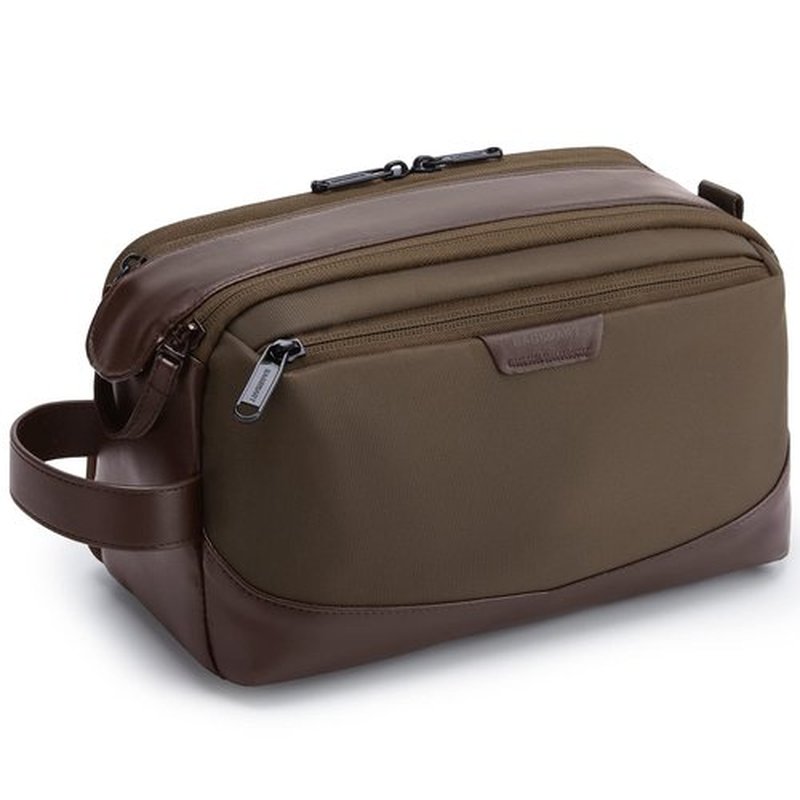 BAGSMART Toiletry Bag for Men, Large Travel Toiletry Organizer, Dopp Kit Water-resistant Shaving Bag for Toiletries Accessories - Brown