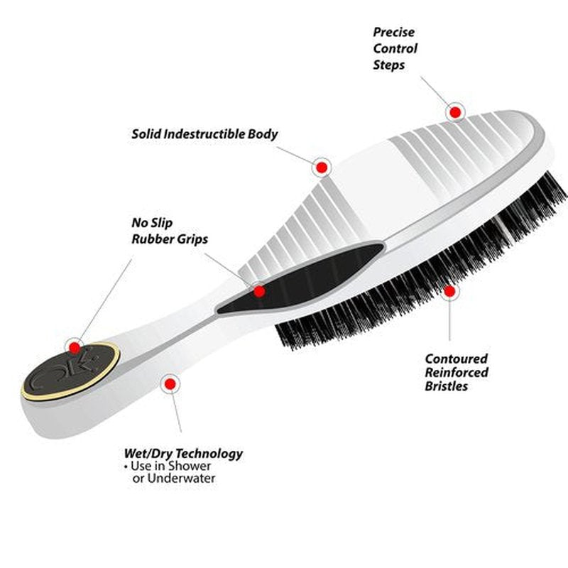 Crown Quality Products MEDIUM Mixed Boar Bristle 360 Sport Wave Brush (Black) Crown 2.0 Hairbrush - The Ultimate 360 Wave Brush