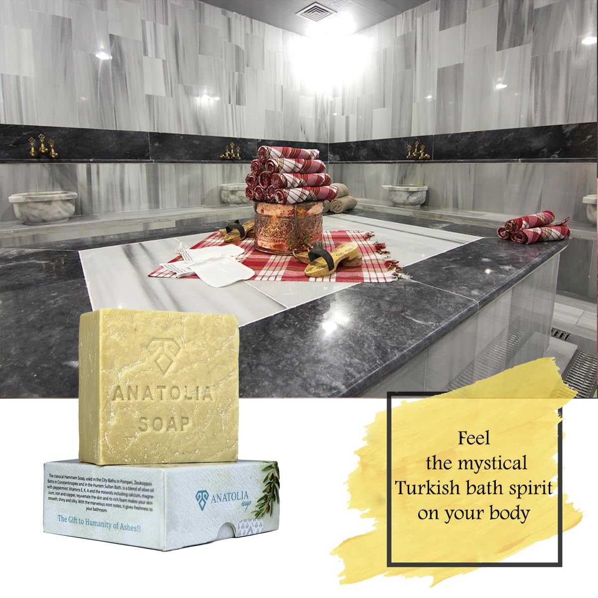 Anatolia Soap, Antioch 5 oz Pure Turkish Hammam Olive Oil For Body, Organic Handmade Natural Castille Body For Men And Women Big Bar Soap 1 Count (pack Of 1)