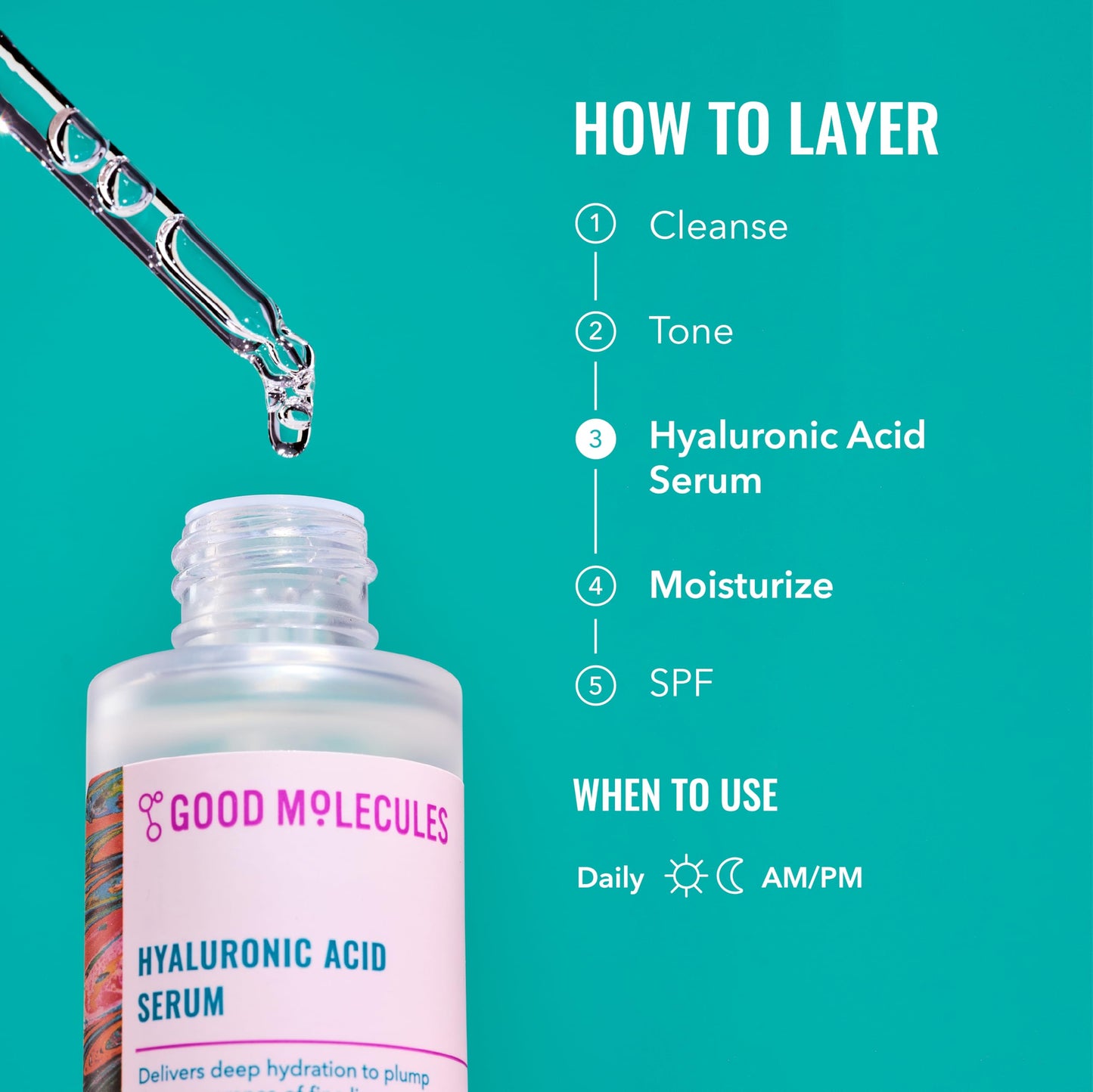 Good Molecules Hyaluronic Acid Serum Pack 3 – 30 ml Each | 1% Hyaluronic Acid, Non-Greasy Ultra Hydrating Serum, Facial Moisturizer for Plumper Skin, Skin Care for Face