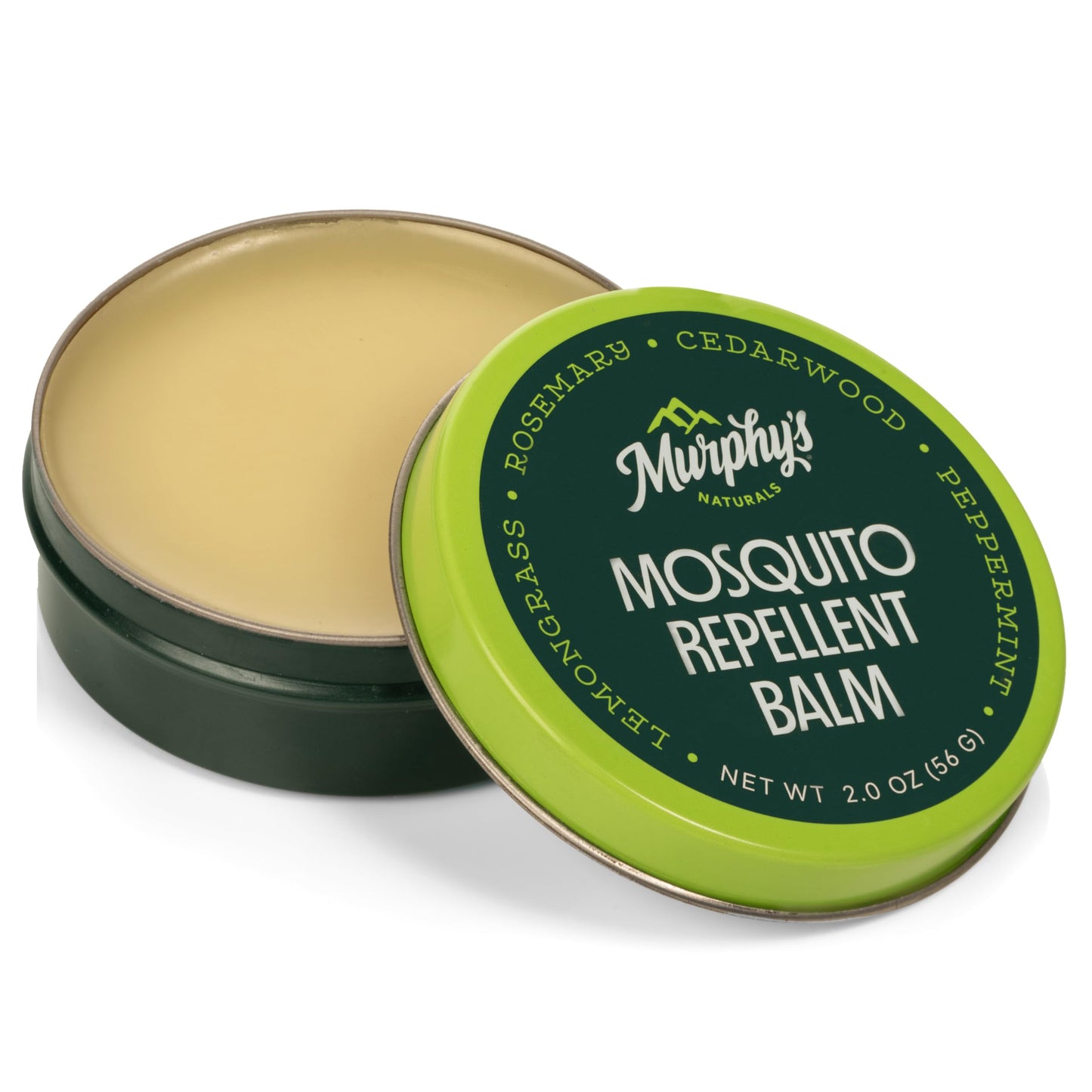 Murphy's Naturals Mosquito Repellent Balm for Outdoor Patio, Hiking, Camping, Plant-Based with Cedarwood, Lemongrass & Rosemary, 2 oz