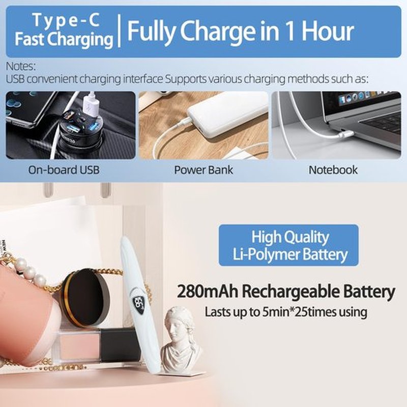 EYECURL Heated Eyelash Curlers, Portable Heated Lash Curler,Heated Eyelash Curler Intelligent Power 0ff, Makeup Electric Eyelash Curler (Bright White, S600-148MM)