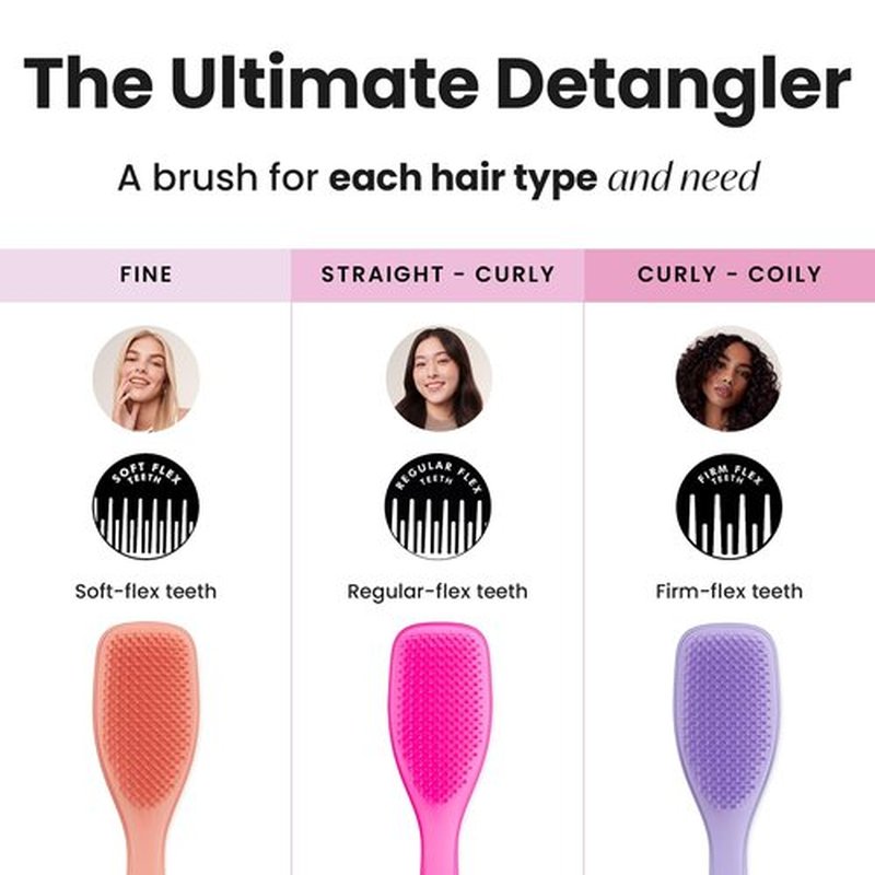 Tangle Teezer Ultimate Detangler Hairbrush for Wet & Dry Hair, Eliminates Knots & Reduces Breakage for All Hair Types, Runway Pink
