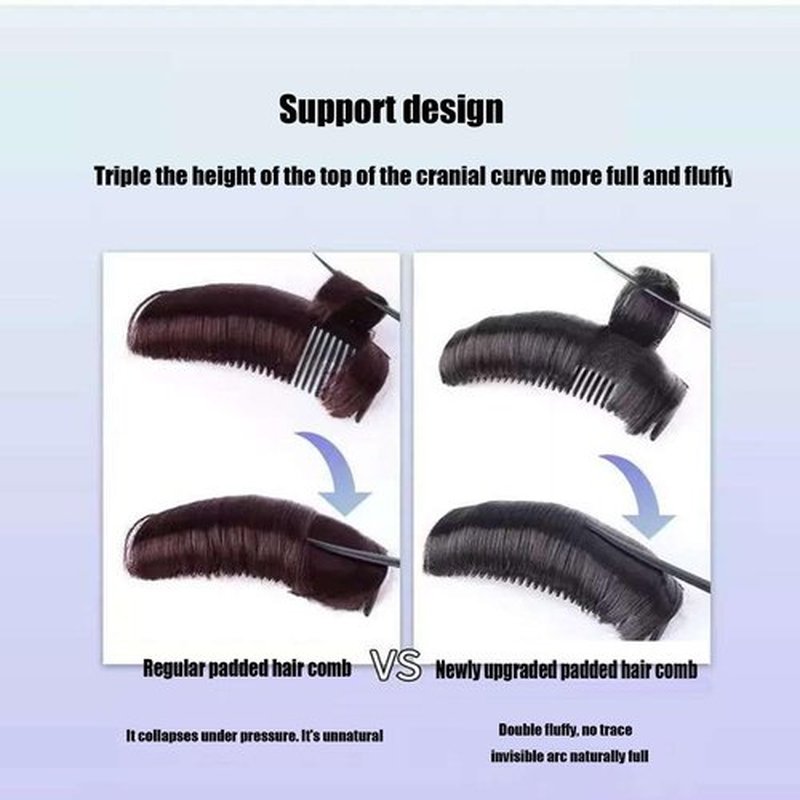 Invisible Fluffy Hair Pad, 3 6 PCS 5in Invisible Hair Clips, Hair Bump Clip for Volume for Women Girls, Fluffy Hair Pad Styling Insert Tool, Heighten Hair (Golden, 3pcs)