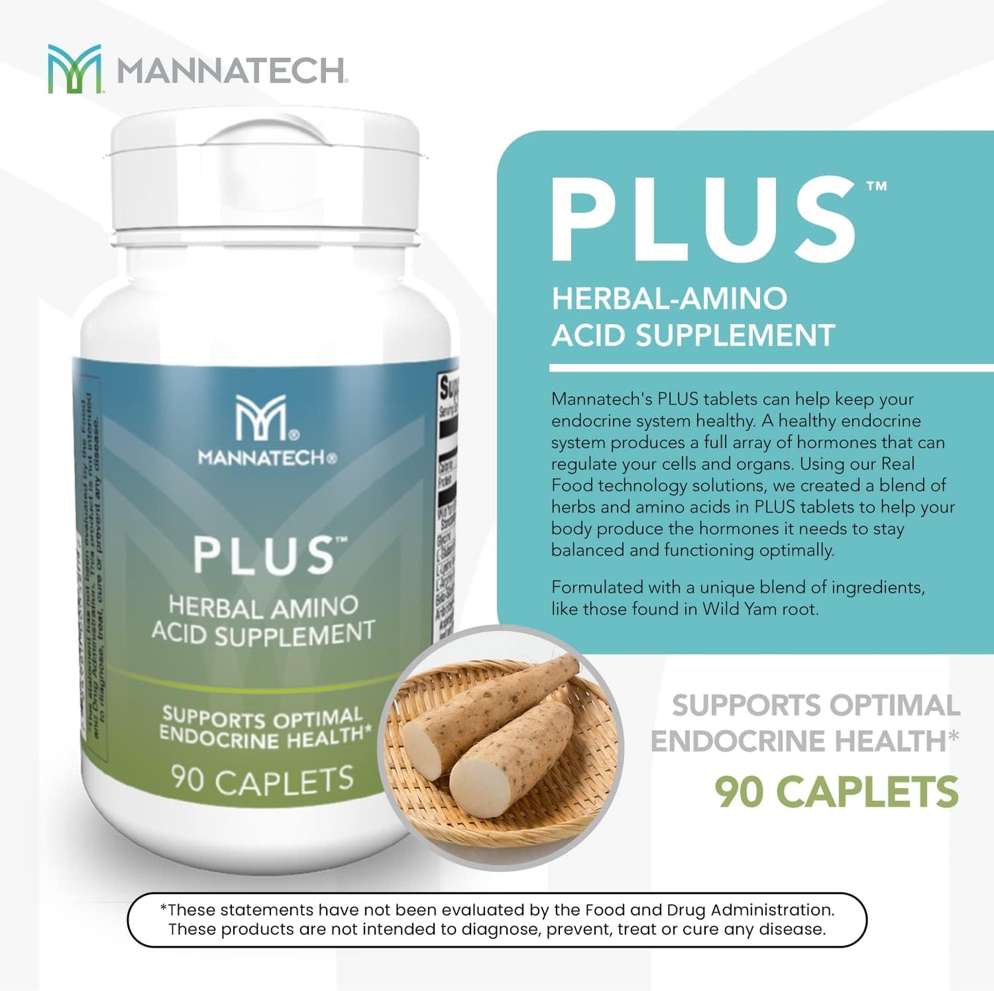 Mannatech Plus Dietary Supplement - 90 Capsules for Immune Support