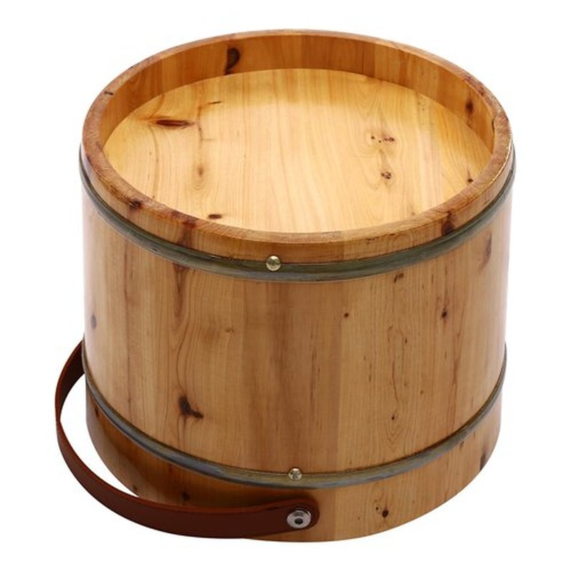 Foot Basin Wooden Foot Bath Bucket, Natural Solid Foot Baths Wood Foot Tub with Massage Balls and Lid, Upgrade Household Foot Bath Barrel for Foot Bath, Massage, Spa, Sauna, Soak (Wood Color, 31*30cm)