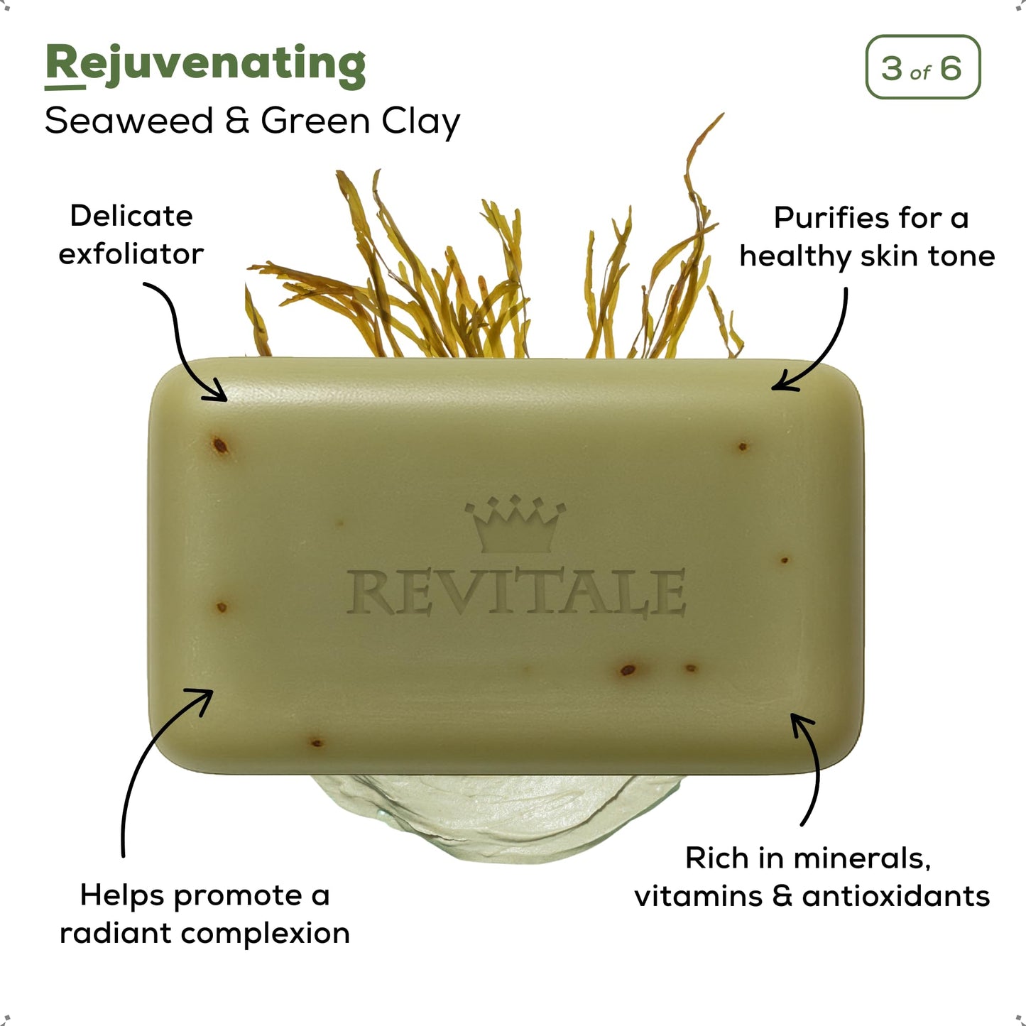 REVITALE Natural Cleansing Soap Bars Set – 6 x 100g – Daily Hand, Face & Body Wash, Shower Soap & Skincare Gift Set