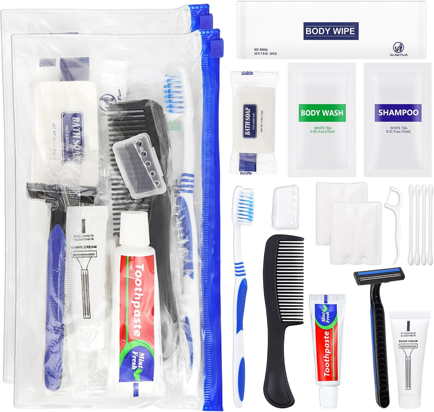 Toiletry Kits for Personal Hygiene - Individually Packed Care Package Supplies for Homeless | Bulk Set