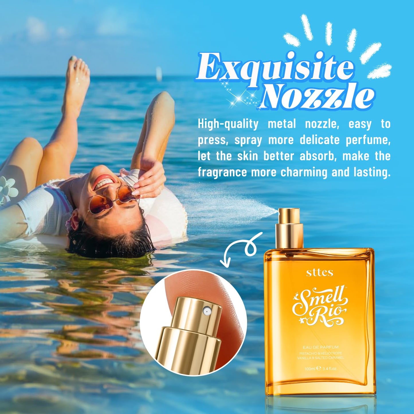Sttes Perfume 02# Irresistible Sunshine for Women, 2 Pack, 2 x 100ml Eau de Parfum, Vanilla Salted Caramel Pistachio Gourmand Perfume, Warm Sweet Fragrance, Gift for Mom