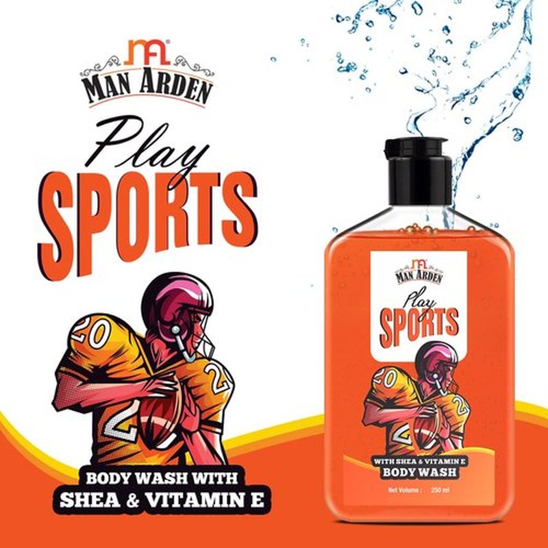 Man Arden Play Sports Luxury Body Wash Infused With Shea Butter & Vitamin E, 250ml