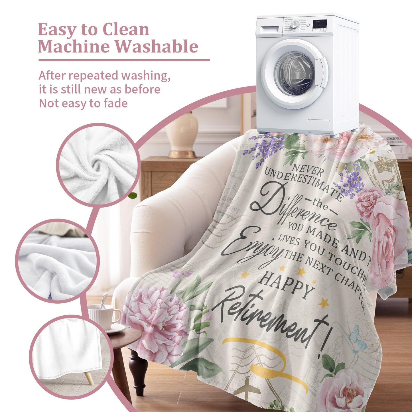 Psspotgj Retirement Gift for Woman, Retirement Blanket for Women/Men 2026, Farewell Gifts for Coworkers, Going Away Goodbye Present for Mom Teacher Nurse Throws Blankets 60"x50"