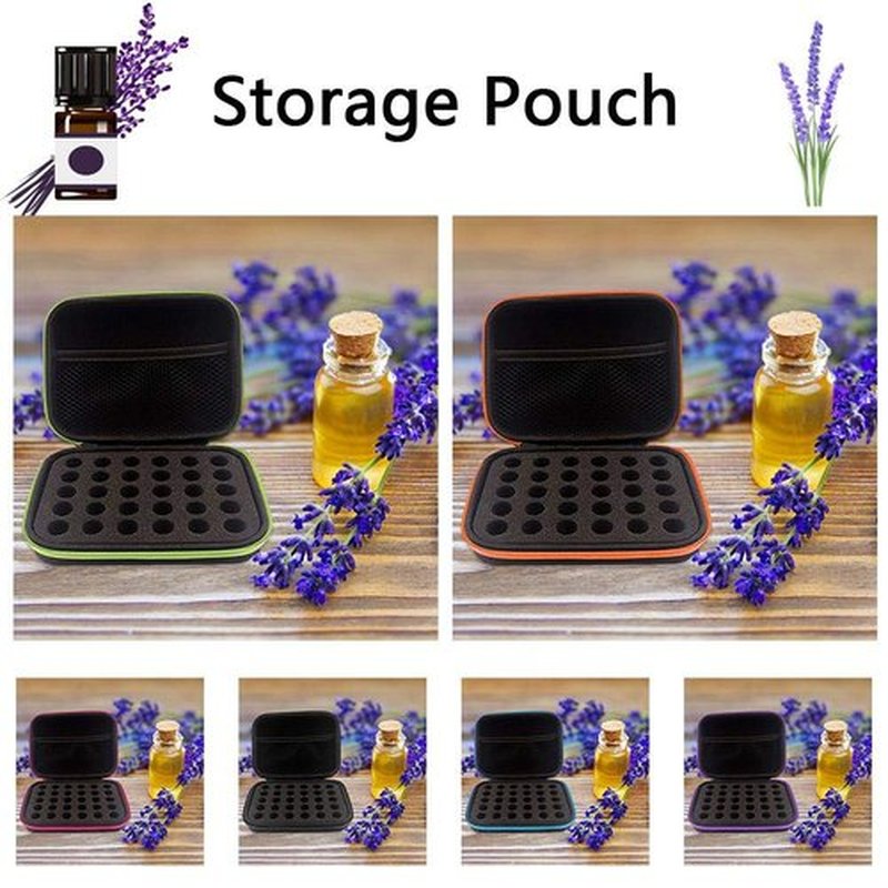 DHXYZZB myonly Essential Oils Carrying Case Holds 30 Grids for 1-3ML Roller Bottles Storage Organizer Bag Hard Shell for Home, Travel, and Presentations(Blue)