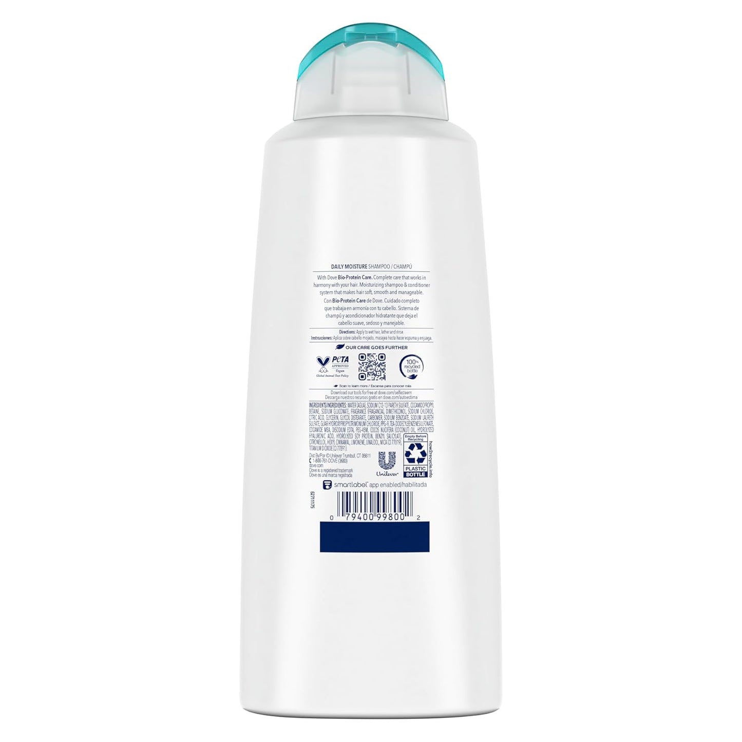Dove Damage Therapy Shampoo 6-Pack, Coconut & Hydration, 24H Hydration for Revitalizing Dry, Damaged Hair, 12 Oz Ea
