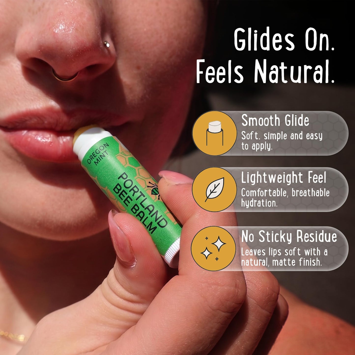 Portland Bee Balm All Natural Handmade Beeswax Lip Balm with Organic Coconut and Olive Oil (Oregon Mint) - 24 Count | Natural Lip Balm, Cruelty Free, Plastic Neutral, | Organic Lip Balm
