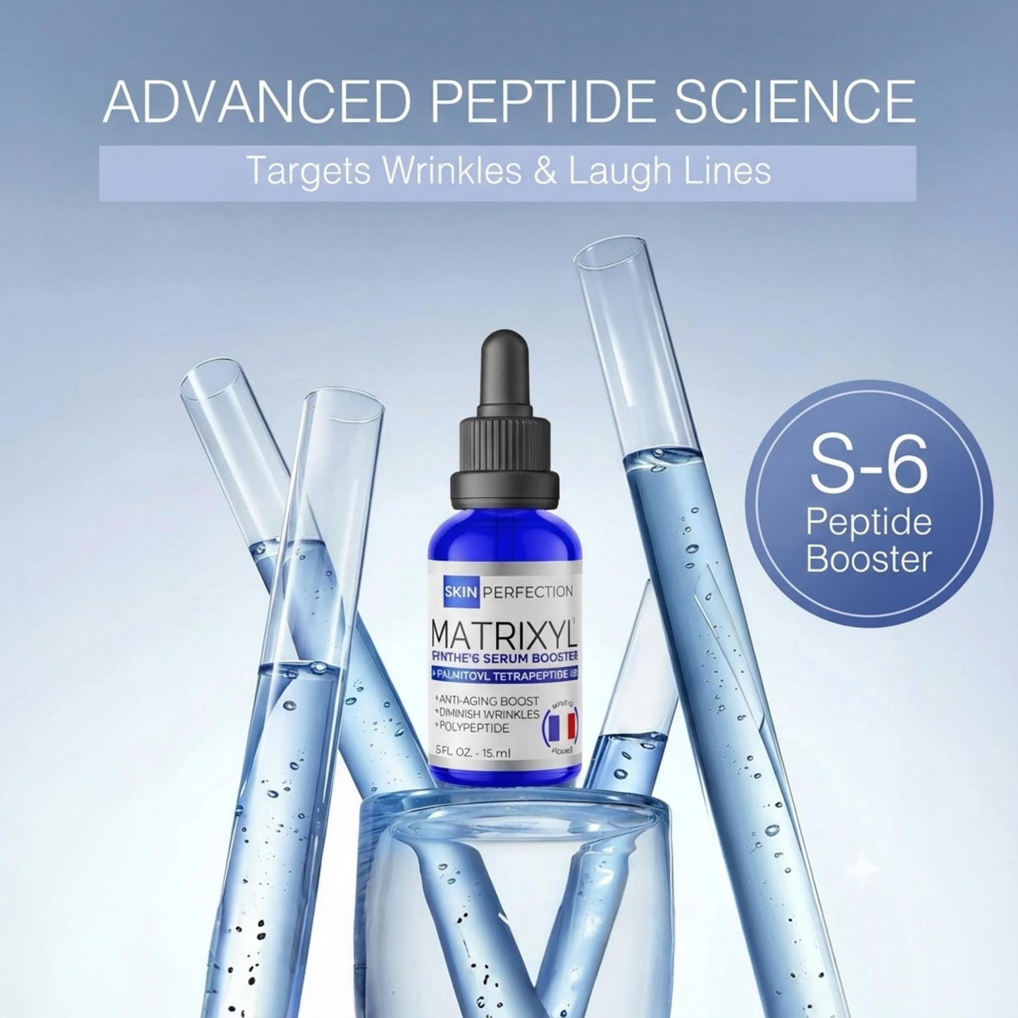 Skin Perfection Matrixyl Synthe 6 Palmitoyl Tetrapeptide 38 DIY Anti-Aging Serum Youth Boost Wrinkle Filler Crow's Feet Laugh Lines on Forehead S-6 6000 Skin Perfection .5 oz, 300 drops
