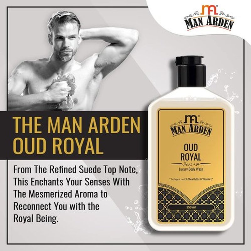 Man Arden Oud Royal Luxury Body Wash Infused With Shea Butter & Vitamin E, 250ml