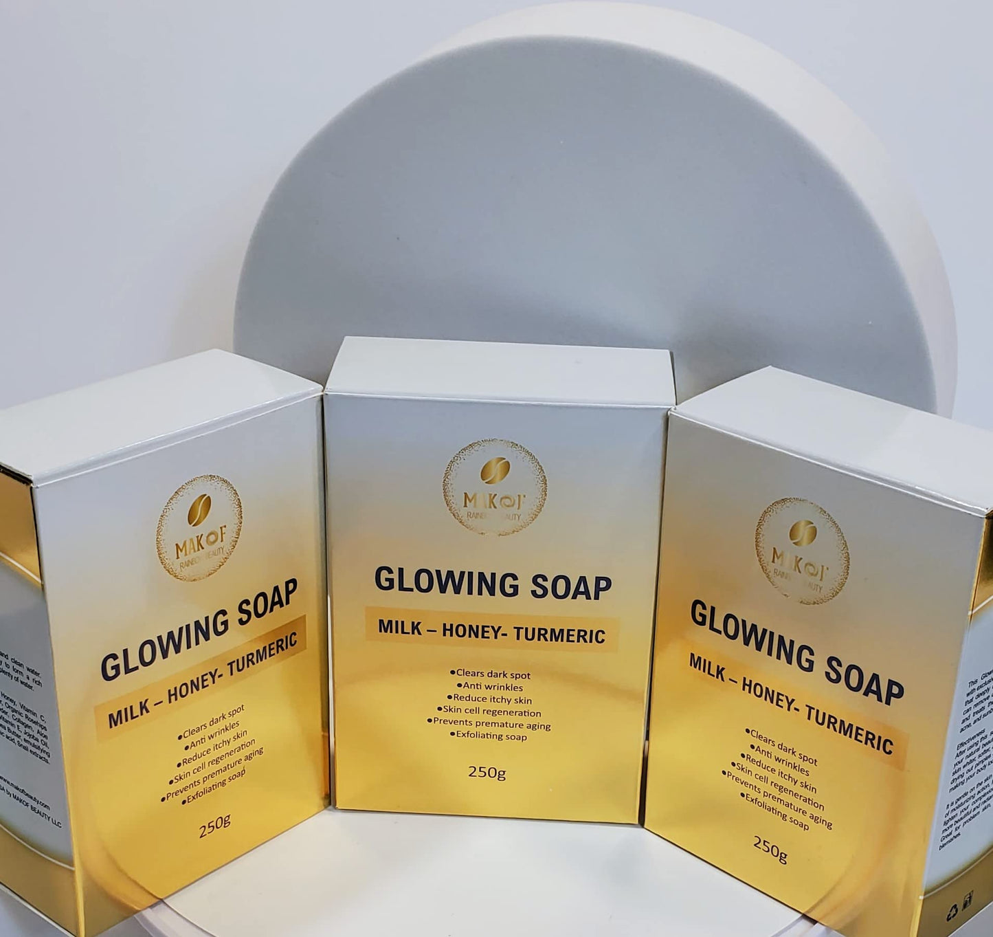 TURMERIC - HONEY - MILK SOAP. Skin Brightening Soap, All Natural, Dark Spots Remover, Acne, Scars, Face and Body 250 g (3)