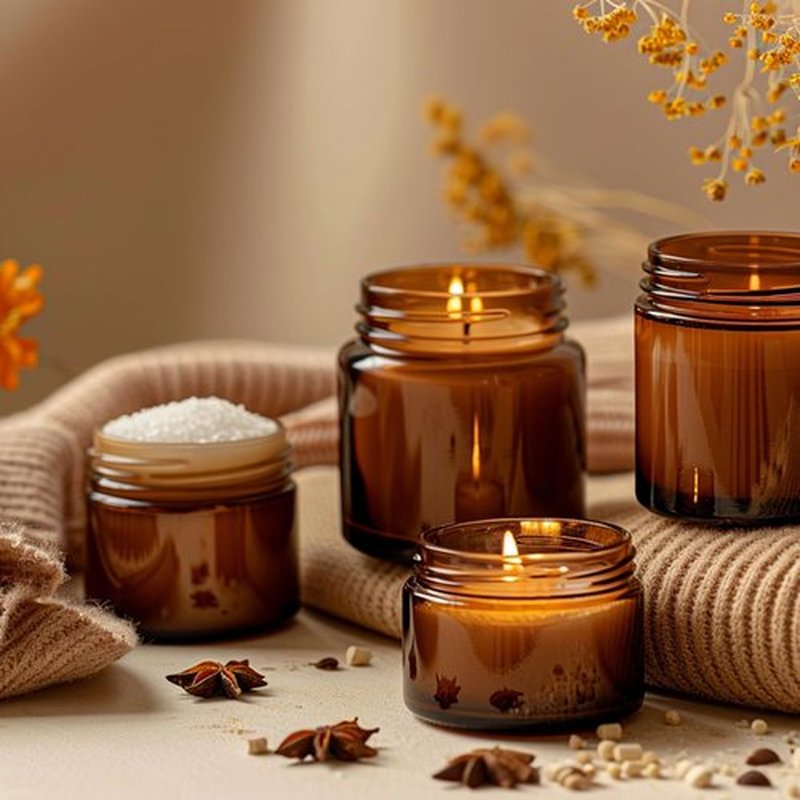 KEYWING 1oz Amber Glass Jars with Black Lids, 36 Pack Small Round Glass Cosmetic Jars with Inner Liners for Lotions, Cream, Powders and Ointments