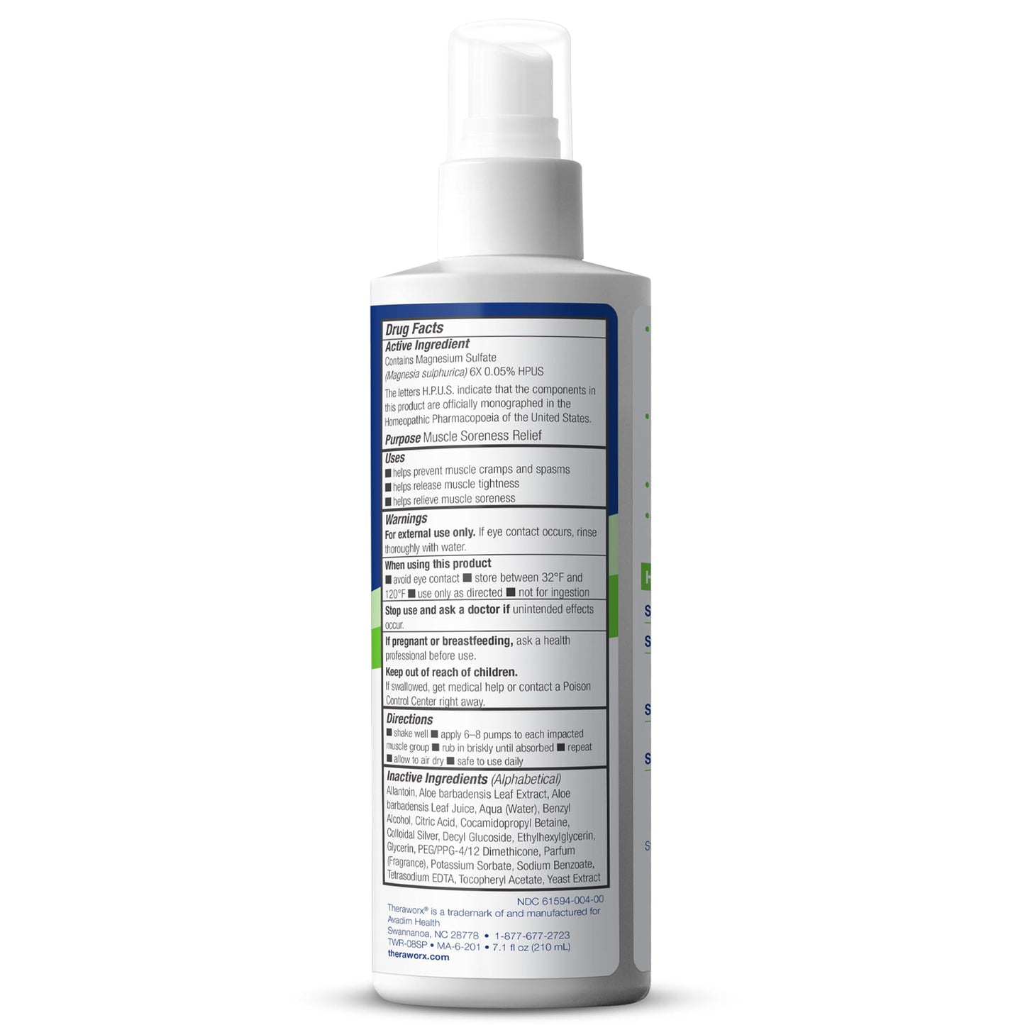 Theraworx Relief for Muscle Cramps Spray Fast-Acting Muscle Spasm, Leg Soreness with Magnesium Sulfate - 7.1 oz - 1 Count
