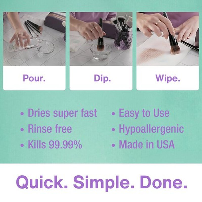 Felix Professional Makeup Brush Cleaner - Deep clean Rinse Free Quick Dry - Ideal for Cleaning and Odorizing Natural and Synthetic Make-up Brushes (32 Fl oz)