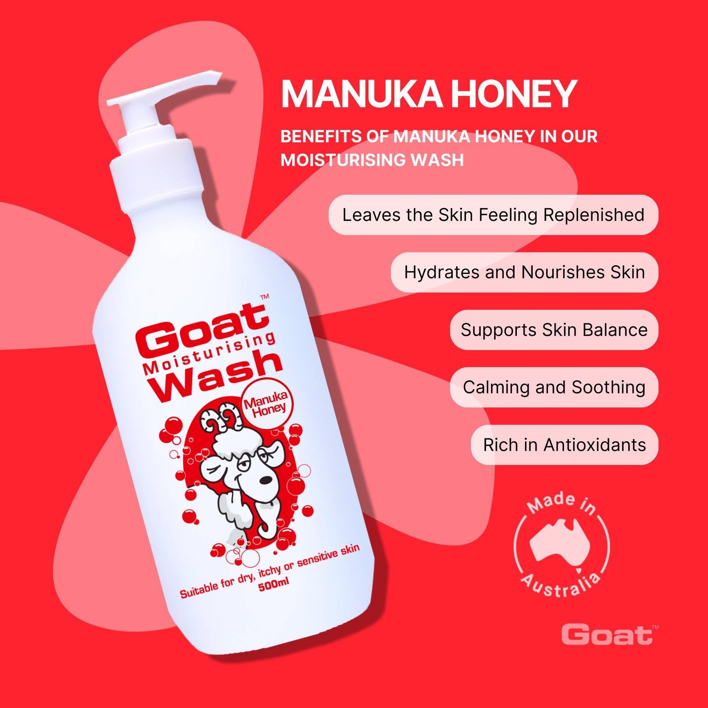 Goat Soap Moisturizing Body Wash Duo Pack Manuka Honey