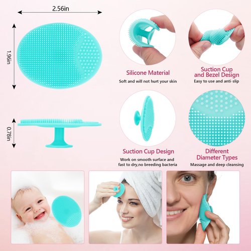 Silicone Face Scrubber, 2pcs Exfoliating Lip Brush, 1pcs Cleansing Brush,2pcs Face Mask Brush Exfoliator Blackhead Skin Care Tool