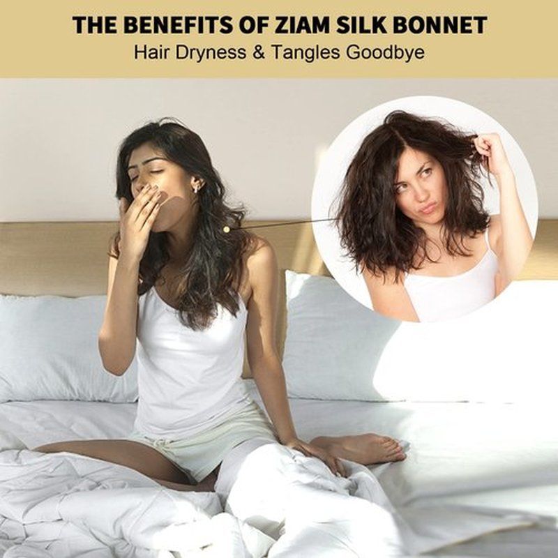 ZIMASILK 22 Momme 100% Mulberry Silk Bonnet for Sleeping & Women Hair Care, Highest Grade 6A Silk hair wrap for sleeping with Premium Elastic Stay On Head (1Pc, Navy Blue)