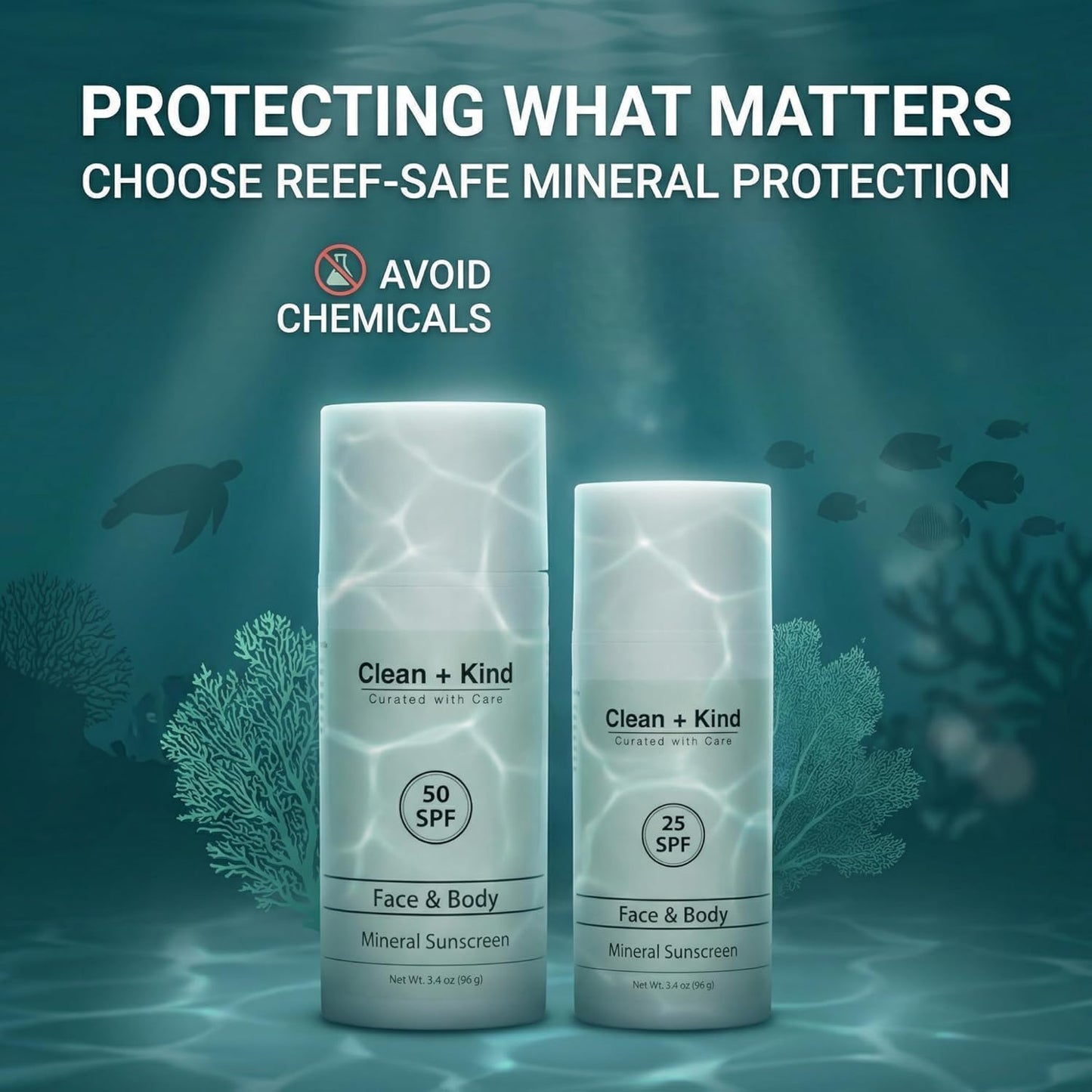 Clean + Kind Organic Beef Tallow Sunscreen SPF 25 Zinc Oxide Vanilla Travel