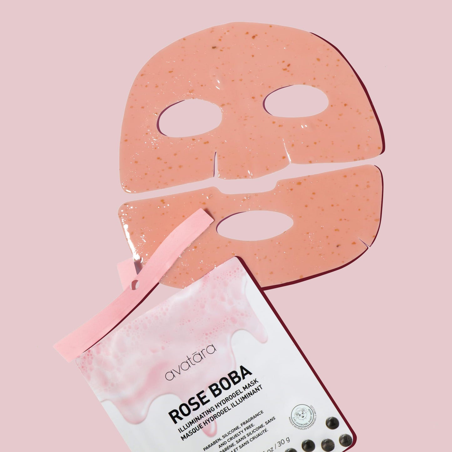 Avatara Boba Goals Hydrogel Sheet Mask Variety 4-Pack - Rose, Matcha, Mango, and Lychee Boba Flavors - Hydrating K-Beauty Face Masks for Tweens and Teens - Vegan, Synthetic Fragrance-Free