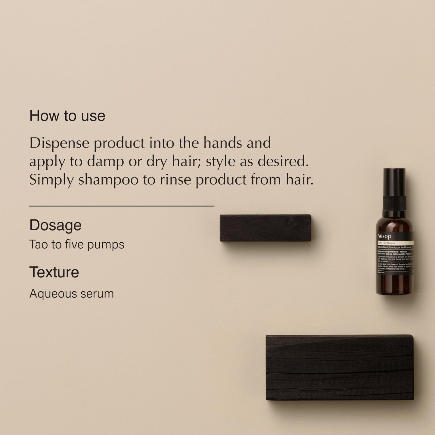 Aesop Tame Hair Serum | Smooth Hair, Flyaways, Frizz | Lightweight Formulation Without Stickiness or Build-Up | 2 oz / 60mL