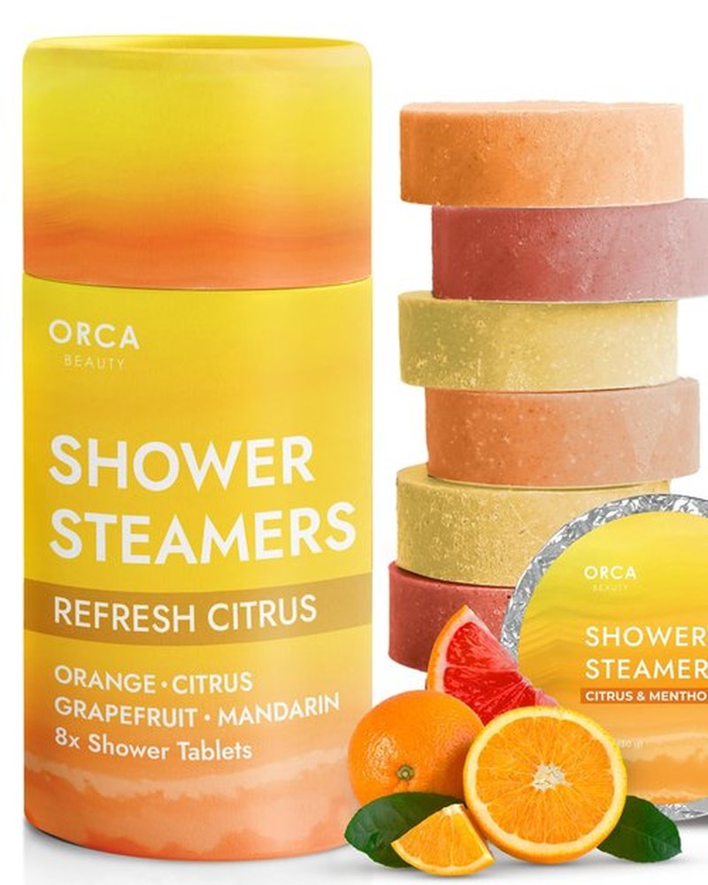 Shower Steamers Aromatherapy - Relaxation Gifts for Women, Shower Bombs, Unique Spa Gifts Shower Tablets, Stocking Stuffers for Women & Men (Citrus Scent 8PC)