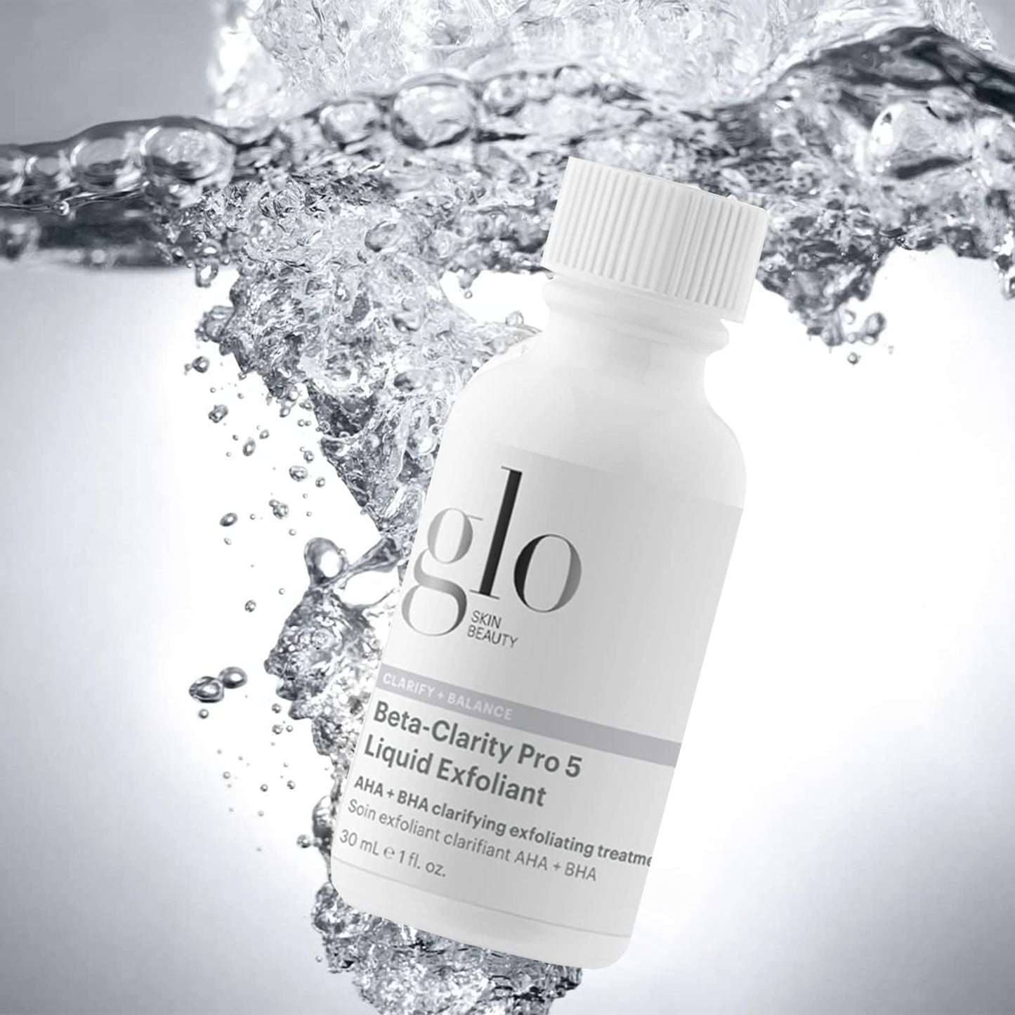 Glo Skin Beauty Beta-Clarity Pro 5 Liquid Exfoliant, Travel Size - AHA + BHA Clarifying and Balancing Chemical Exfoliant Treatment