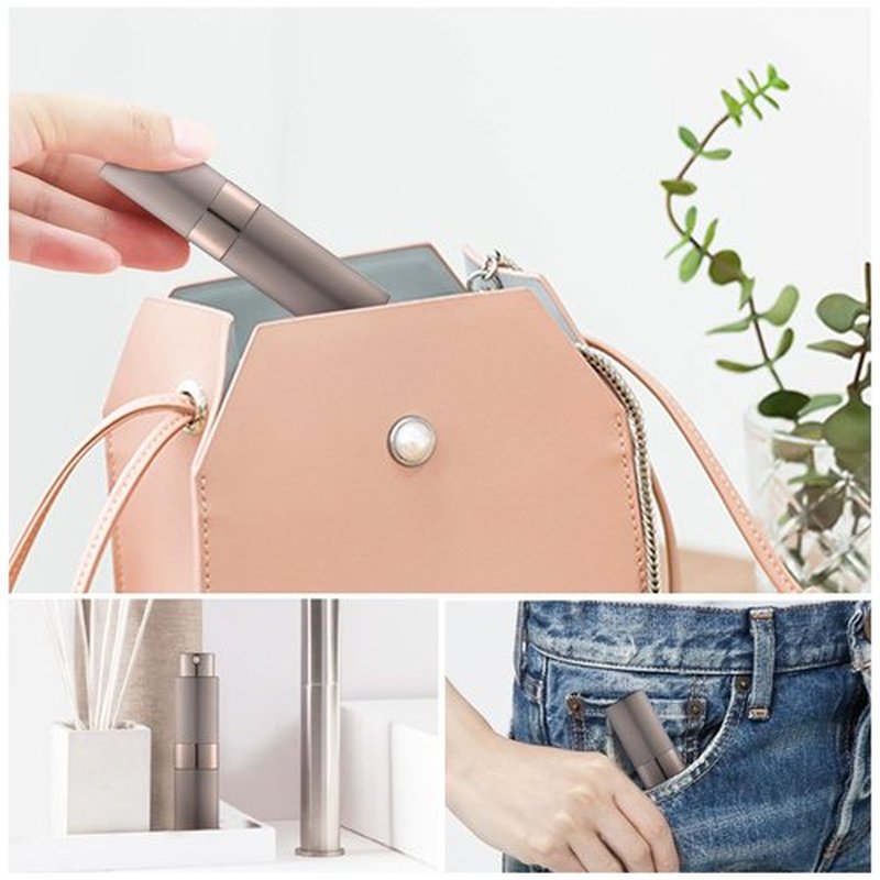 LISAPACK 8ML Atomizer Perfume Spray Bottle for Travel, Empty Refillable Cologne Dispenser, Portable Sprayer (Brown)