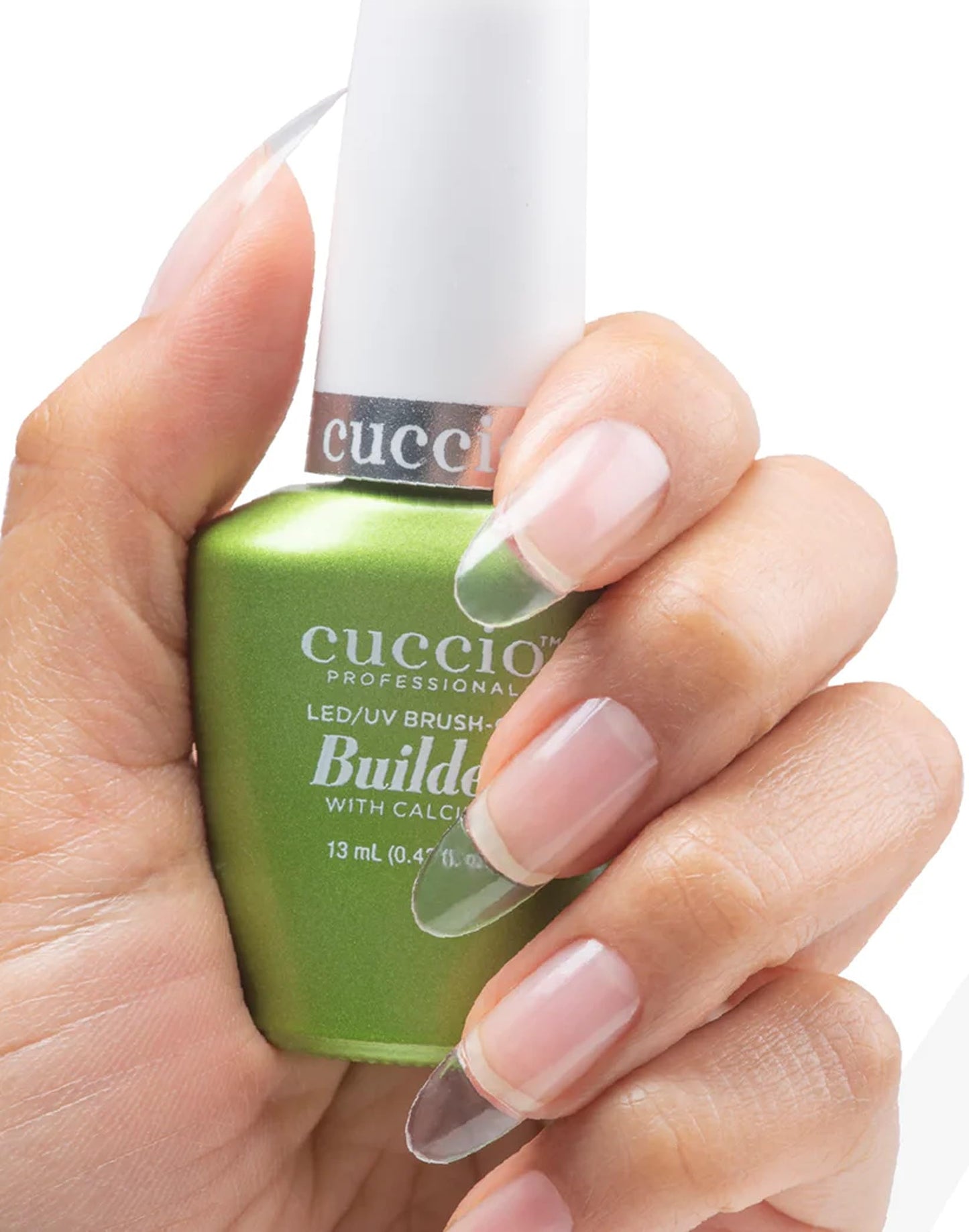 Cuccio Pro Brush-On Builder Gel with Calcium - LED and UV Self-Leveling Lightweight Formula - Soak-Off Gel with Hard Gel Strength - Chip-Resistant - Clear - 4 oz (118mL)