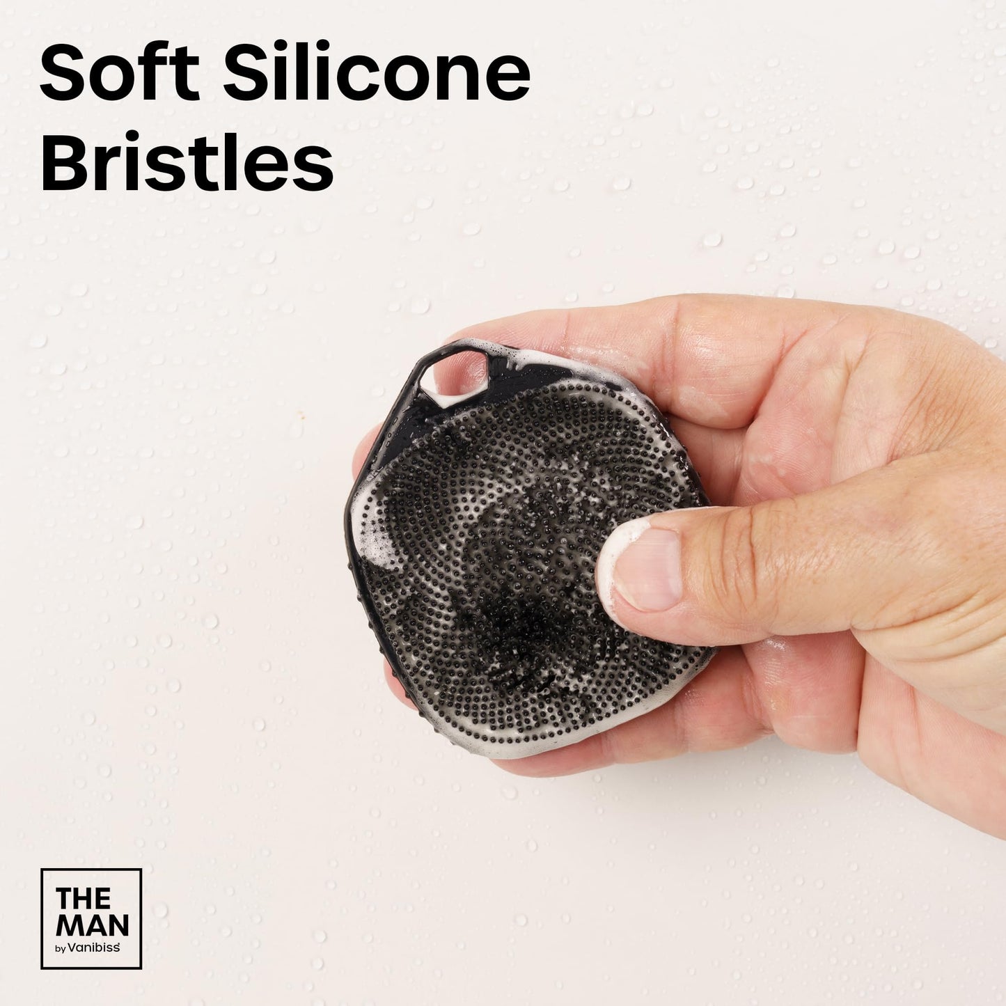 The Man Silicone Face Scrubber for Men, Exfoliating Face Cleansing Brush