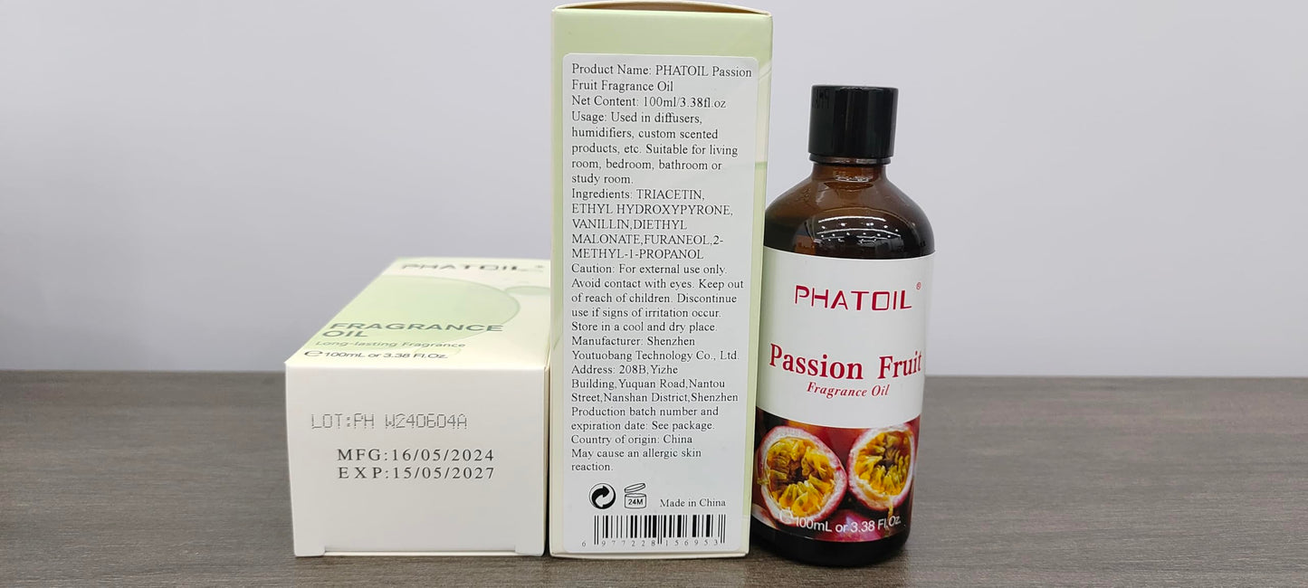 PHATOIL Passion Fruit Fragrance Oil for Diffuser Aromatherapy 3.38FL.OZ