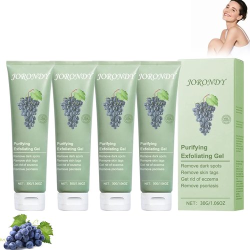 JORONDY Purifying Exfoliating Gel,Purifying exfoliation to deeply cleanse and moisturize skin，Gentle Exfoliating Gel for All Skin Types (4PCS, One size)