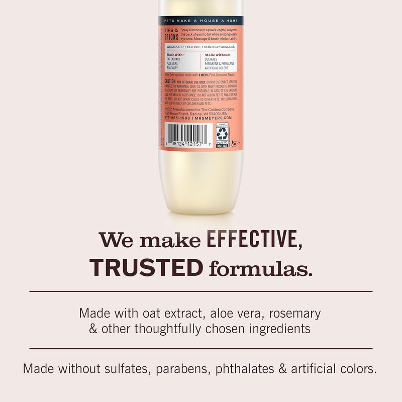 Mrs. Meyer's Cat Deodorizing Spray - White Peach Scent | 8oz Natural Odor Eliminator