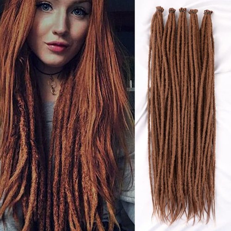 DAIRESS 24 Inch 10strands/pack Synthetic Dreadlocks Extensions Thin 0.6cm Soft Reggae Hair Hip-Hop Style Dread Extensions Long Crochet Braids For Hippie Dread locks Hair(24Inch 10strands, 30)