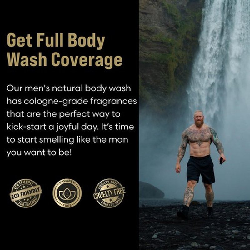 The Beard Struggle Men's Body Wash Asgardian Secret - Gold Collection - Skin Cleaning Agent - Natural Body Wash - Shower Gel Liquid Soap - 240 mL / 8 US. fl. oz.